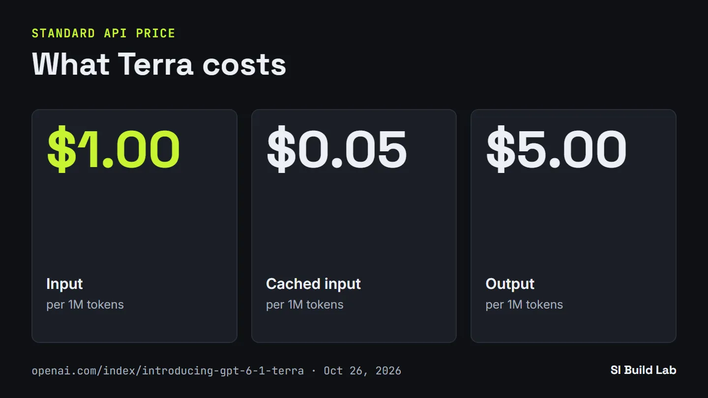 What Terra costs per million tokens